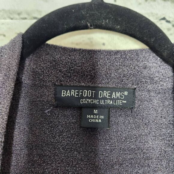 Barefoot Dreams Cozychic Ultra Lite Short Sleeve Long Cardigan Gray Sz Medium - Picture 10 of 12